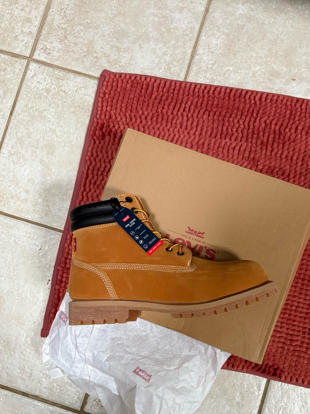Levi's Men's Fremont Wheat Work Boot with Black Collar